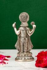 Brass Silver-Coated Superfine Standing Lord Vishnu Idol- 6 Inches - Image 3