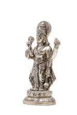 Brass Silver-Coated Superfine Standing Lord Vishnu Idol- 6 Inches - Image 7