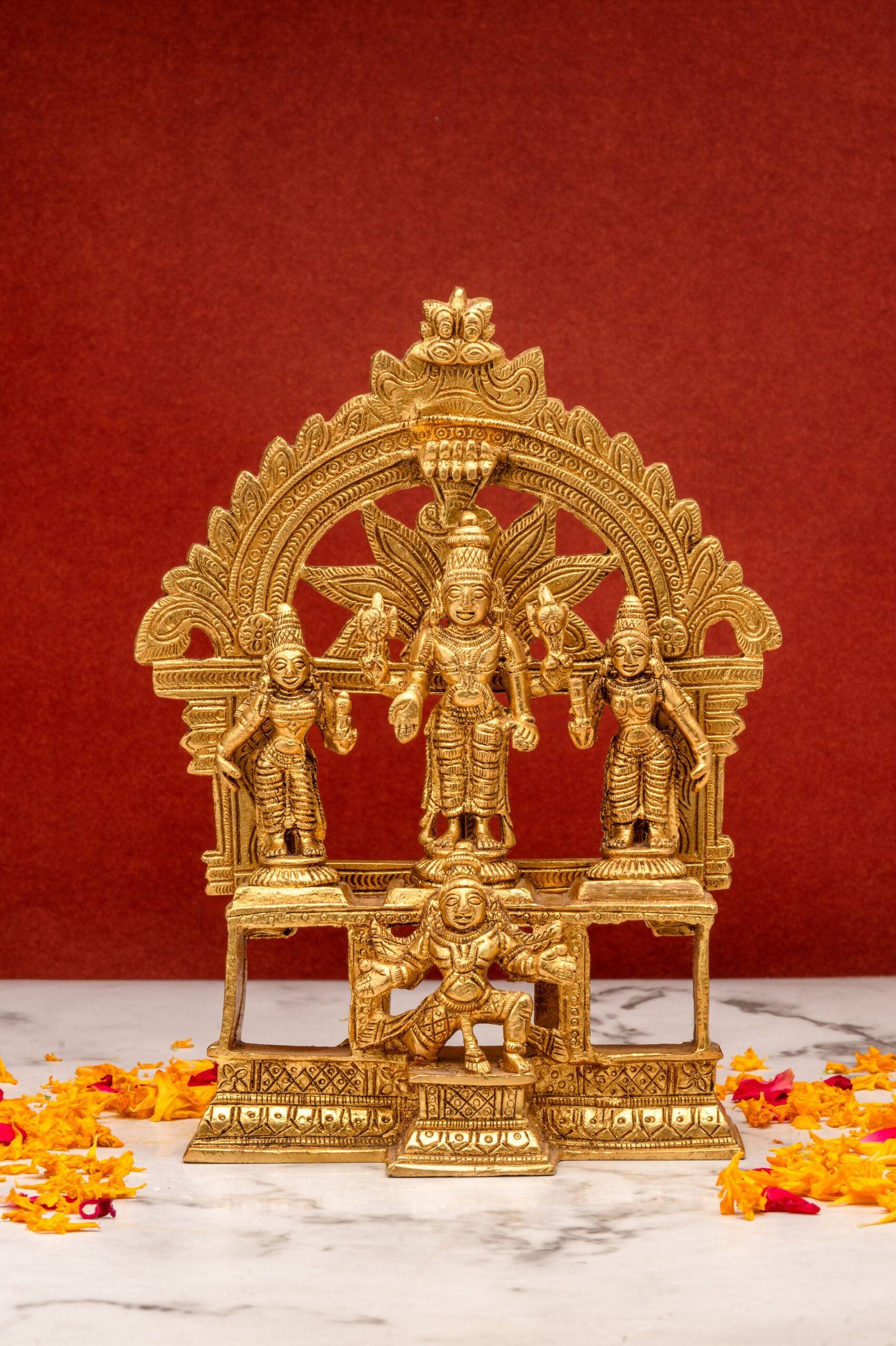 brass Vishnu Laxmi 298 (8) Vishnu Idol