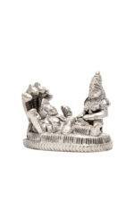Brass Silver-Coated Superfine Vishnu Laxmi Idol on Sheshnag - Miniature - 2 Inches - Image 10
