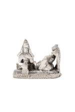 Brass Silver-Coated Superfine Vishnu Laxmi Idol on Sheshnag - Miniature - 2 Inches - Image 8