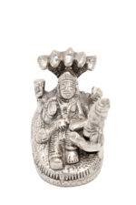 Brass Silver-Coated Superfine Vishnu Laxmi Idol on Sheshnag - Miniature - 2 Inches - Image 7