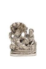 Brass Silver-Coated Superfine Vishnu Laxmi Idol on Sheshnag - 3.15 Inches - Image 7