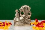 Brass Silver-Coated Superfine Vishnu Laxmi Idol on Sheshnag - 3.15 Inches - Image 3