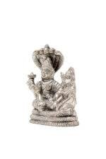 Brass Silver-Coated Superfine Vishnu Laxmi Idol on Sheshnag - 3.15 Inches - Image 7