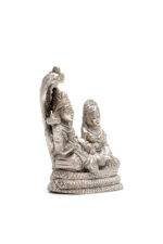 Brass Silver-Coated Superfine Vishnu Laxmi Idol on Sheshnag - 3.15 Inches - Image 6
