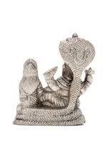Brass Silver-Coated Superfine Vishnu Laxmi Idol on Sheshnag - 3.15 Inches - Image 5