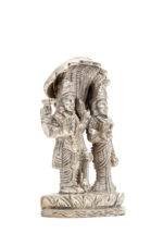 Brass Silver-Coated Superfine Standing Vishnu Laxmi Idol with Sheshnag - 4 Inches - Image 6