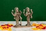 Brass Silver-Coated Superfine Standing Vishnu Laxmi Idol - 3.75 Inches - Image 4