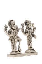 Brass Silver-Coated Superfine Standing Vishnu Laxmi Idol - 3.75 Inches - Image 6