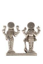 Brass Silver-Coated Superfine Standing Vishnu Laxmi Idol - 3.75 Inches - Image 8