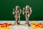 Brass Silver-Coated Superfine Standing Vishnu Laxmi Idol - 3.75 Inches - Image 2