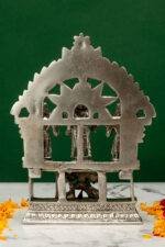 Brass Superfine Silver-Coated Vishnu Idol with Sri Devi and Bhu Devi on Garuda - 7.25 Inch - Image 3