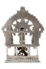 Brass Superfine Silver-Coated Vishnu Idol with Sri Devi and Bhu Devi on Garuda - 7.25 Inch - Image 8