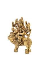 Goddess Brass Durga Idol on Lion - Ashtabhuja - 4 Inch - Image 8