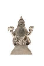 Brass Silver Coated Ganesh Laxmi Saraswati Idols - Detailed Carving - 4 Inch - Image 19