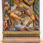 Handcrafted Wooden Apsara Wall Panel (4 feet) – Antique Dancing Wood Carving - Image 4