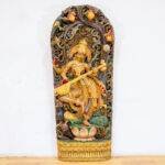 Wooden Saraswati Idol