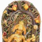 Handcrafted Wooden Saraswati Idol – Vintage Wood Carving - Image 6