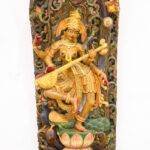 Wooden Saraswati Idol