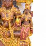 Handcrafted Wooden Shiva Parvati on Nandi Statue (35 Inches) – Antique Rishabharudha Wood Carving - Image 4