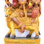 Handcrafted Wooden Shiva Parvati on Nandi Statue (35 Inches) – Antique Rishabharudha Wood Carving - Image 3