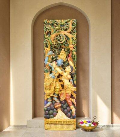 Wooden Radha Krishna