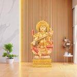 handcrafted wooden Goddess Saraswati Idol 3 Feet