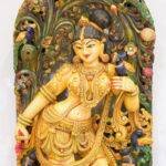 Wooden Apsara Wall Panel