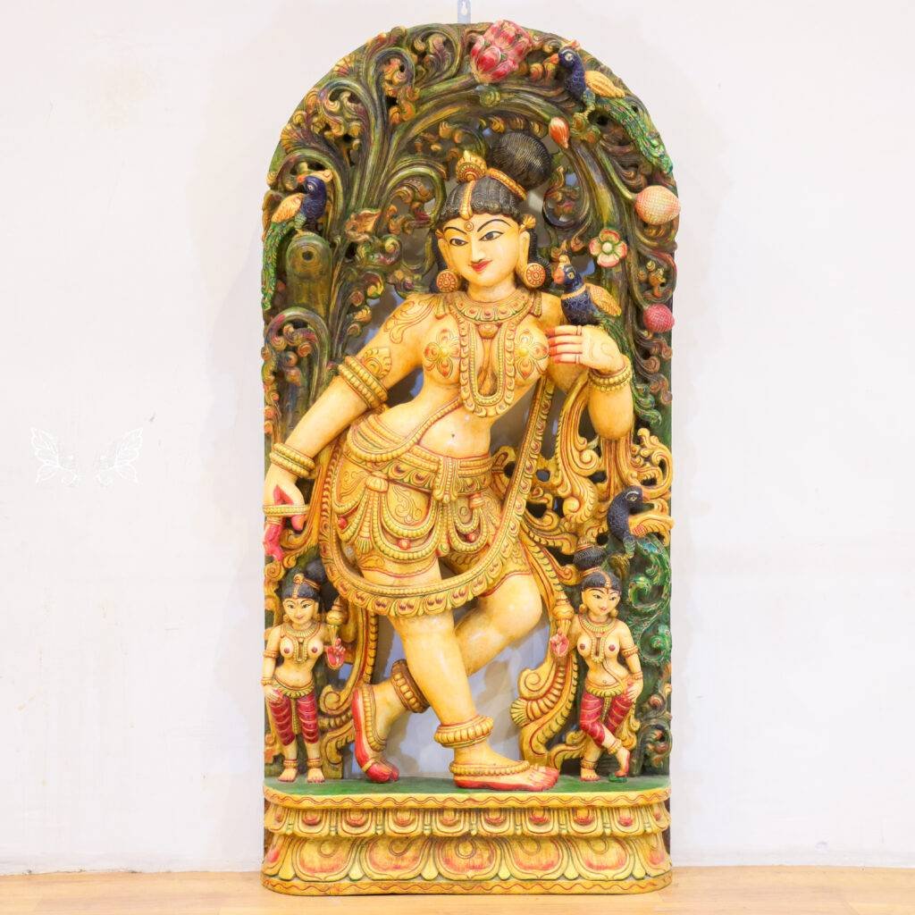 Wooden Apsara Wall Panel