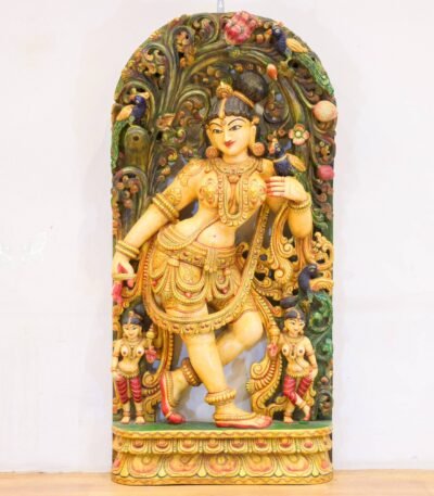 Wooden Apsara Wall Panel