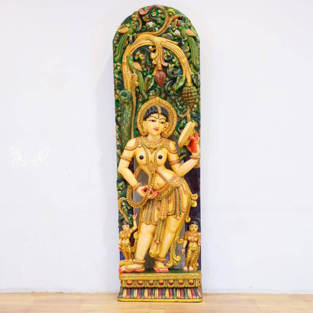 Wooden Apsara Wall Panel