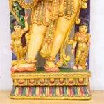 Handcrafted Wooden Apsara Wall Panel (5 Feet) – Monumental Antique Dancing Wood Carving - Image 3