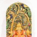 Handcrafted Wooden Ganesha Wall Panel (5 Feet) – Large Antique Vinayagar Wood Carving - Image 5