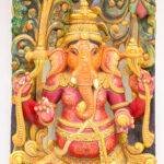 Handcrafted Wooden Ganesha Wall Panel (5 Feet) – Large Antique Vinayagar Wood Carving - Image 4