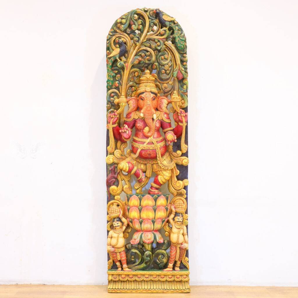 Wooden Ganesha Wall Panel