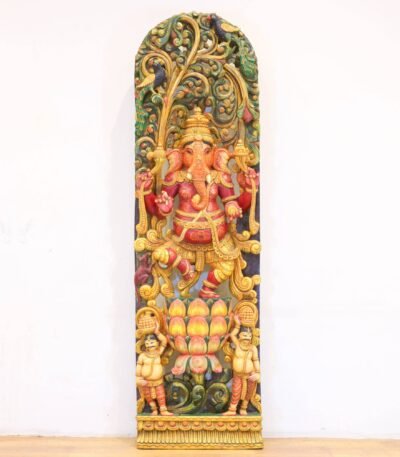 Wooden Ganesha Wall Panel