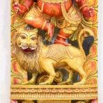 Handcrafted Wooden Ganesha Wall Panel (60 Inches) – Large Antique Lion-Mounted Vinayagar Wood Carving - Image 5