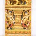 Handcrafted Wooden Ganesha Wall Panel (60 Inches) – Large Antique Lion-Mounted Vinayagar Wood Carving - Image 4