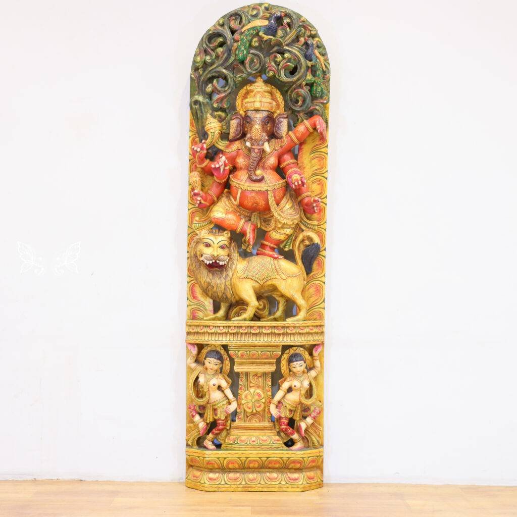 Wooden Ganesha Wall Panel
