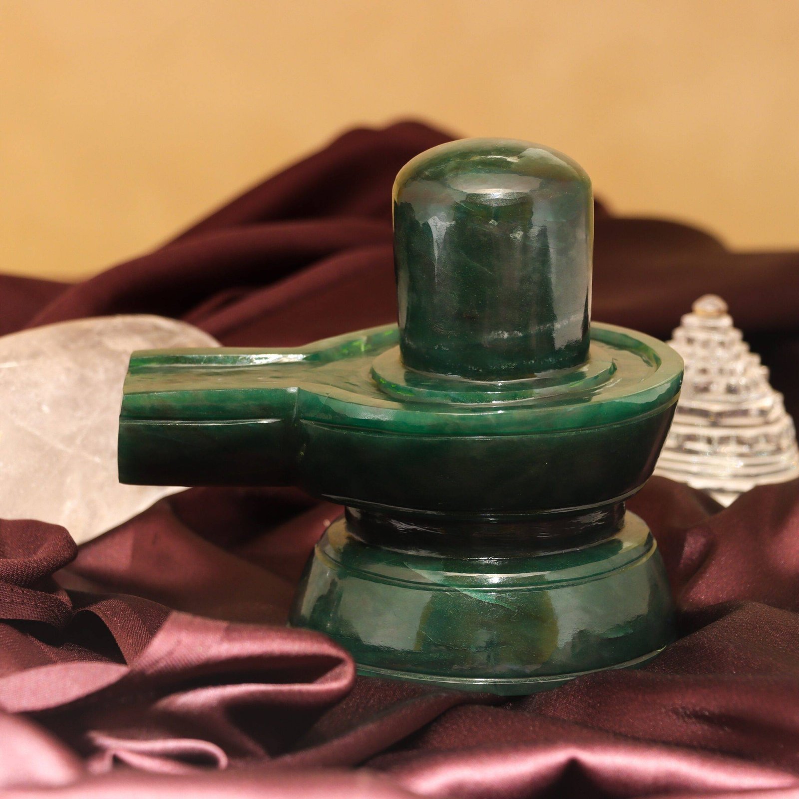 Natural Jade Shivling Online | 100% Handcrafted Spiritual Stone Idol