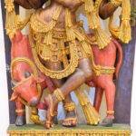 wood krishna idol
