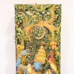 radha krishna wood carving