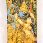 radha krishna wood carving