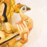 handcrafted wooden Goddess Saraswati Idol 3 Feet - Image 5