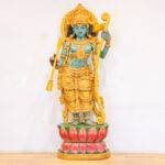 Hand-Carved Wooden Lord Rama Statue 4.75 ft - Image 3