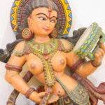 Handcrafted Wooden Apsara Musician Statue (3 Feet) – Antique Finish Indian Temple Art Sculpture - Image 2
