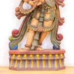 Handcrafted Wooden Apsara Musician Statue (3 Feet) – Antique Finish Indian Temple Art Sculpture - Image 3