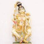 Handcrafted Wooden Apsara Statue (3 Feet) – Antique Finish Sculpture with Bow & Arrow - Image 2