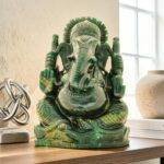 Green Jade Lord Ganesha Statue (10.8 Inches) Hand-Carved – Large Natural Gemstone Blessing Vinayaka Sculpture - Image 6